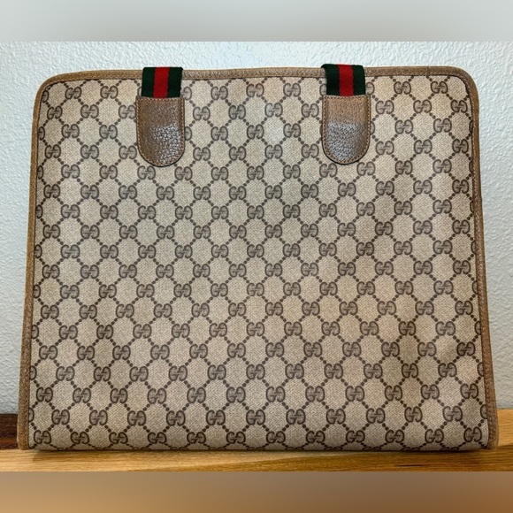 VINTAGE GUCCI GG Plus Sherry Line Tote - Picture 4 of 7